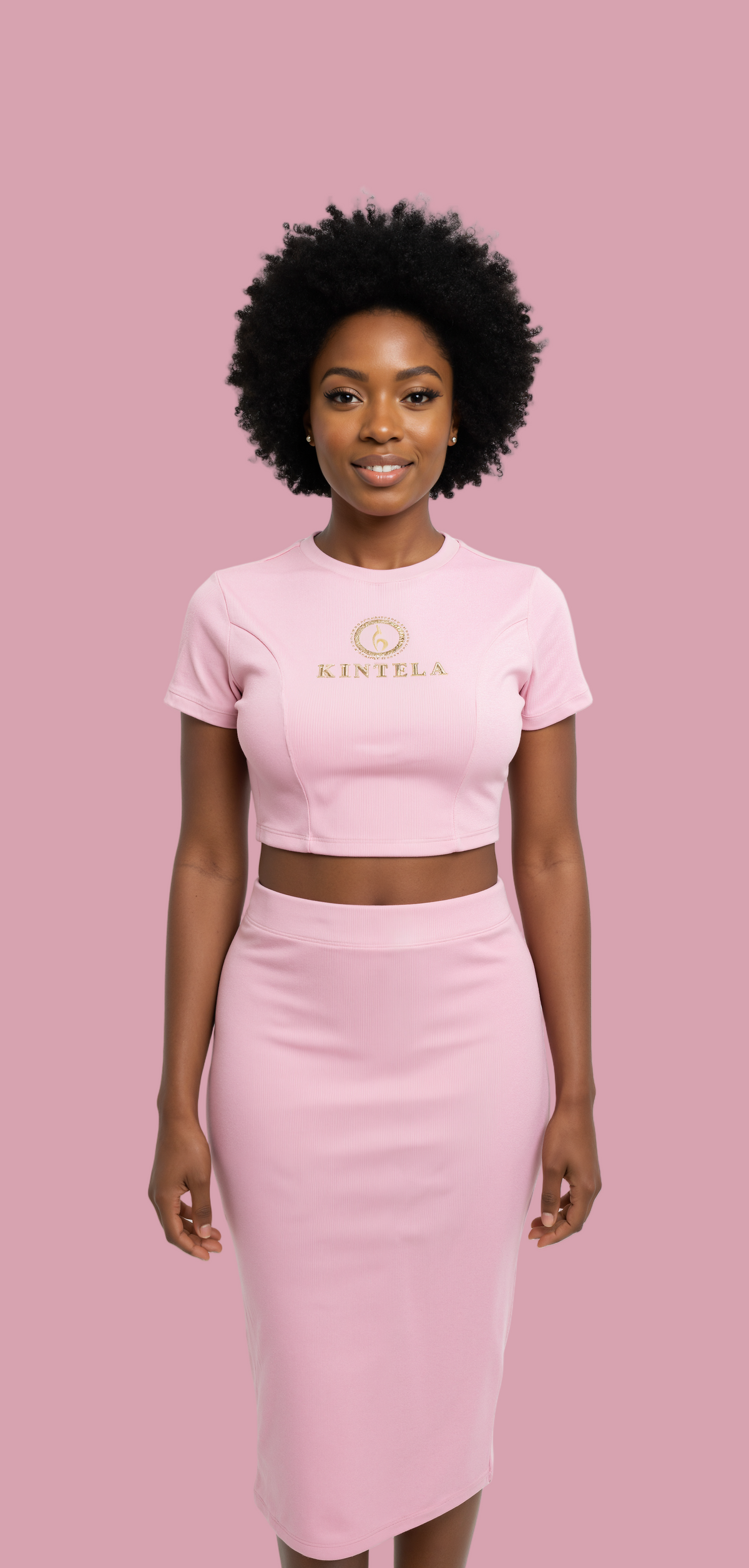 Kintela Blush - Crop Top & Mini-Skirt